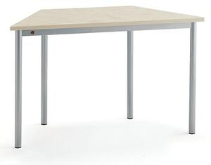 AJ Produkty Stůl SONITUS TRAPETS, 1200x600x720 mm, stříbrné nohy, deska s linoleem, béžová