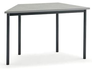 AJ Produkty Stůl SONITUS TRAPETS, 1200x600x720 mm, antracitově šedé nohy, deska s linoleem, šedá