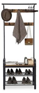Stojanový věšák NAVOR 72x183x34 cm hnědá/černá