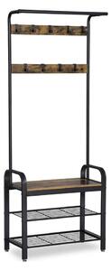 Stojanový věšák NAVOR 72x183x34 cm hnědá/černá
