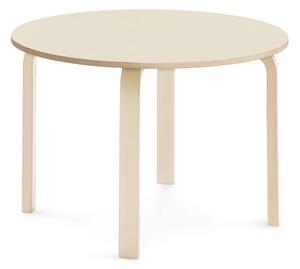 AJ Produkty Stůl ELTON, Ø 900x590 mm, bříza, akustická HPL deska, bříza