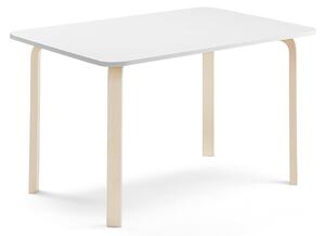 AJ Produkty Stůl ELTON, 1400x700x710 mm, bříza, akustická HPL deska, bílá