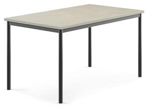 AJ Produkty Stůl SONITUS, 1400x800x720 mm, antracitově šedé nohy, deska s linoleem, šedá