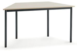 AJ Produkty Stůl BORÅS TRAPETS, 1200x600x720 mm, antracitově šedé nohy, HPL deska, bříza