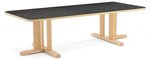 AJ Produkty Stůl KUPOL, 1800x800x500 mm, obdélník, akustické linoleum, bříza/tmavě šedá