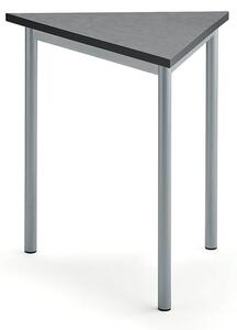 AJ Produkty Stůl SONITUS TRIANGEL, 800x700x720 mm, stříbrné nohy, deska s linoleem, tmavě šedá