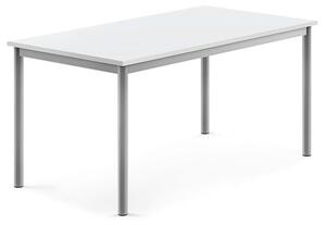 AJ Produkty Stůl BORÅS, 1200x700x600 mm, stříbrné nohy, HPL deska, bílá