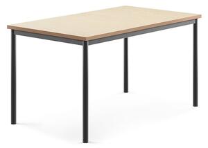 AJ Produkty Stůl SONITUS, 1400x800x720 mm, antracitově šedé nohy, deska s linoleem, béžová