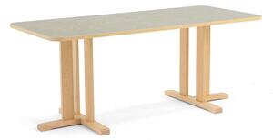 AJ Produkty Stůl KUPOL, 1800x800x720 mm, obdélník, akustické linoleum, bříza/šedá