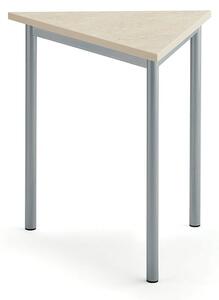 AJ Produkty Stůl SONITUS TRIANGEL, 800x700x720 mm, stříbrné nohy, deska s linoleem, béžová