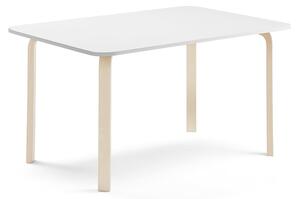 AJ Produkty Stůl ELTON, 1800x700x710 mm, bříza, akustická HPL deska, bílá