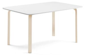AJ Produkty Stůl ELTON, 1800x800x710 mm, bříza, akustická HPL deska, bílá