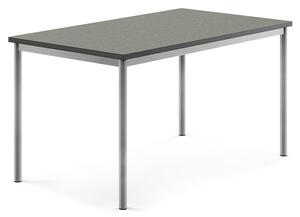 AJ Produkty Stůl SONITUS, 1400x800x720 mm, stříbrné nohy, deska s linoleem, tmavě šedá