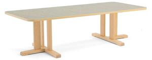 AJ Produkty Stůl KUPOL, 1800x800x500 mm, obdélník, akustické linoleum, bříza/šedá