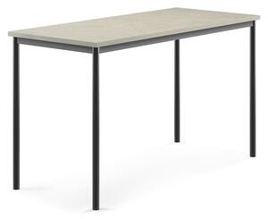 AJ Produkty Stůl SONITUS, 1600x700x900 mm, antracitově šedé nohy, deska s linoleem, šedá