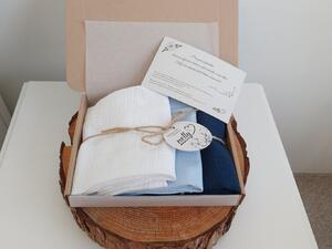 Mušelínové ručníky na obličej pro paní asistentky - sada 3 ks Barva: Bílá/sv. modrá/tm. modrá