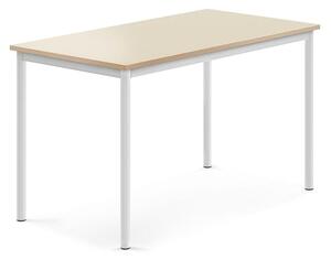 AJ Produkty Stůl BORÅS, 1200x700x720 mm, bílé nohy, HPL deska, bříza