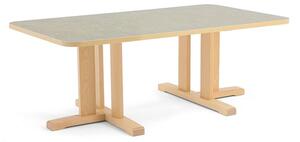 AJ Produkty Stůl KUPOL, 1400x800x500 mm, obdélník, akustické linoleum, bříza/šedá