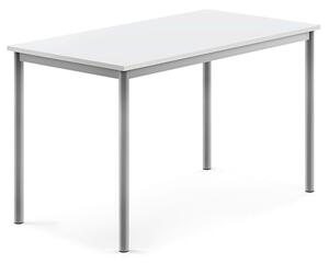 AJ Produkty Stůl BORÅS, 1200x700x720 mm, stříbrné nohy, HPL deska, bílá