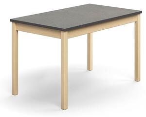 AJ Produkty Stůl DECIBEL, 1200x700x720 mm, akustické linoleum, bříza/tmavě šedá