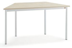 AJ Produkty Stůl SONITUS TRAPETS, 1400x700x720 mm, bílé nohy, deska s linoleem, béžová