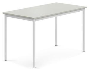 AJ Produkty Stůl BORÅS, 1200x700x720 mm, bílé nohy, HPL deska, šedá