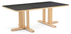AJ Produkty Stůl KUPOL, 1400x800x500 mm, obdélník, akustické linoleum, bříza/tmavě šedá