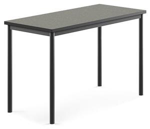 AJ Produkty Stůl SONITUS, 1200x600x760 mm, antracitově šedé nohy, deska s linoleem, tmavě šedá