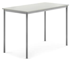 AJ Produkty Stůl BORÅS, 1400x700x900 mm, stříbrné nohy, HPL deska, šedá