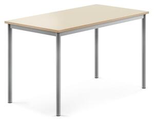 AJ Produkty Stůl BORÅS, 1200x700x720 mm, stříbrné nohy, HPL deska, bříza
