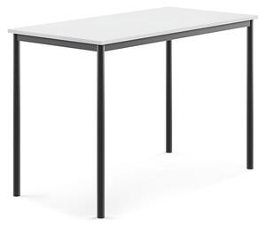 AJ Produkty Stůl BORÅS, 1400x700x900 mm, antracitově šedé nohy, HPL deska, bílá