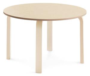 AJ Produkty Stůl ELTON, Ø 900x530 mm, bříza, akustické linoleum, béžová