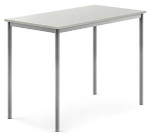 AJ Produkty Stůl SONITUS, 1200x700x900 mm, stříbrné nohy, HPL deska tlumící hluk, šedá
