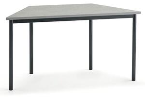 AJ Produkty Stůl SONITUS TRAPETS, 1400x700x720 mm, antracitově šedé nohy, deska s linoleem, šedá