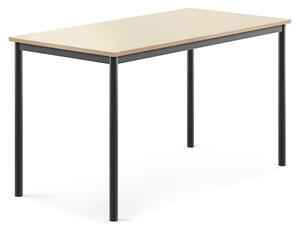 AJ Produkty Stůl SONITUS, 1400x700x760 mm, antracitově šedé nohy, HPL deska tlumící hluk, bříza