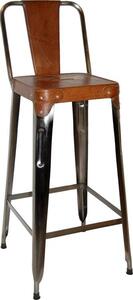 Kodaňská barová židle ze železa a kůže