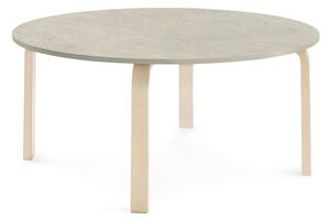 AJ Produkty Stůl ELTON, Ø 1200x530 mm, bříza, akustické linoleum, šedá