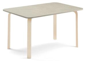 AJ Produkty Stůl ELTON, 1200x600x640 mm, bříza, akustické linoleum, šedá