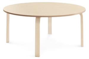 AJ Produkty Stůl ELTON, Ø 1200x530 mm, bříza, akustické linoleum, béžová