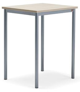 AJ Produkty Stůl SONITUS PLUS, 700x600x900 mm, stříbrné nohy, HPL deska tlumící hluk, jasan