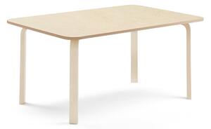 AJ Produkty Stůl ELTON, 1800x700x640 mm, bříza, akustické linoleum, béžová