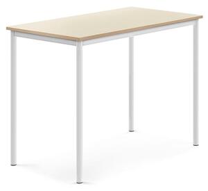 AJ Produkty Stůl BORÅS, 1200x700x900 mm, bílé nohy, HPL deska, bříza