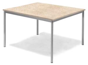 AJ Produkty Stůl SONITUS, 1200x1200x720 mm, stříbrné nohy, deska s linoleem, béžová