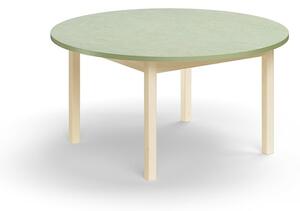 AJ Produkty Stůl DECIBEL, Ø1200x590 mm, akustické linoleum, bříza/zelenošedá