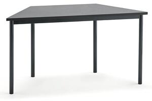 AJ Produkty Stůl SONITUS TRAPETS, 1400x700x720 mm, antracitově šedé nohy, deska s linoleem, tmavě šedá
