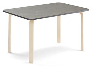AJ Produkty Stůl ELTON, 1200x600x640 mm, bříza, akustické linoleum, tmavě šedá