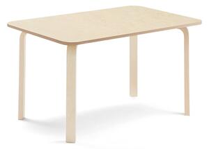 AJ Produkty Stůl ELTON, 1200x600x640 mm, bříza, akustické linoleum, béžová