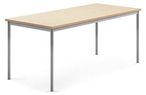 AJ Produkty Stůl SONITUS, 1800x800x720 mm, stříbrné nohy, deska s linoleem, béžová