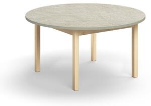 AJ Produkty Stůl DECIBEL, Ø1200x590 mm, akustické linoleum, bříza/šedá