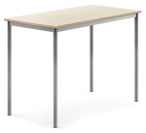AJ Produkty Stůl SONITUS, 1200x700x900 mm, stříbrné nohy, HPL deska tlumící hluk, bříza